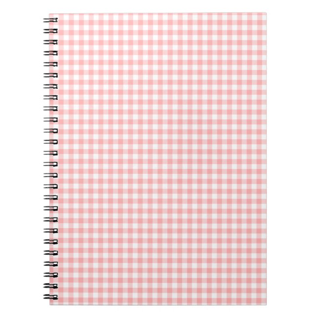 Caderno Espiral Gingham Rosa (Frente)