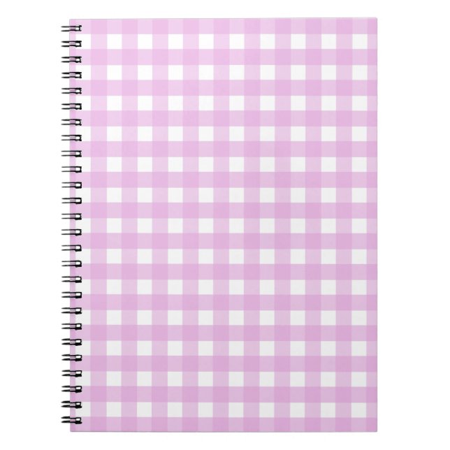 Caderno Espiral Gingham rosa pálido (Frente)