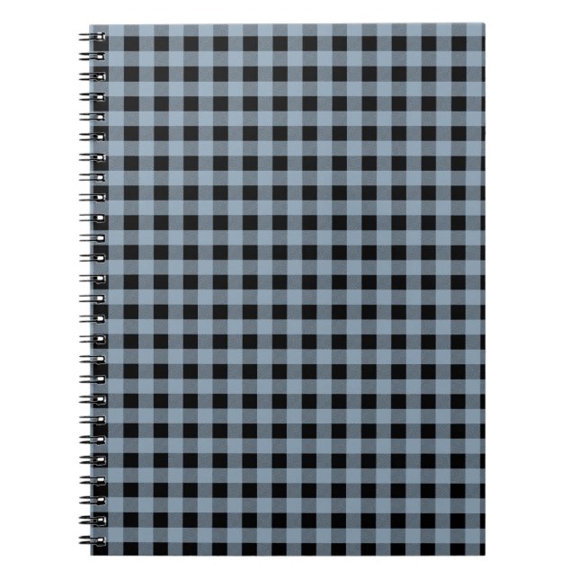 Caderno Espiral Gingham Slate and Black (Frente)