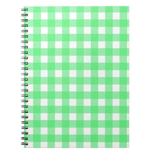 Caderno Espiral Gingham verde (Frente)