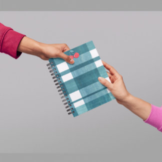 Caderno Espiral Gingham verde simples