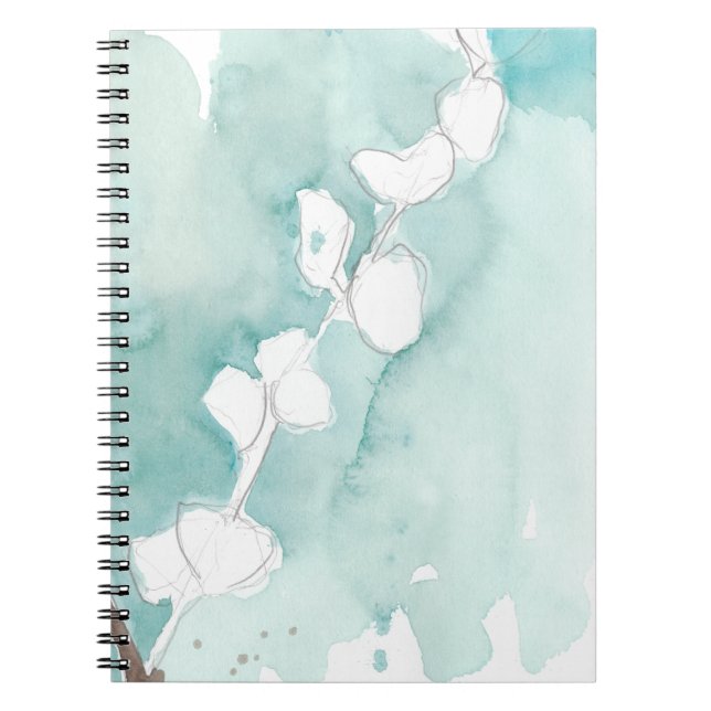 Caderno Espiral Ginkgo em Dusty Teal - Branco (Frente)
