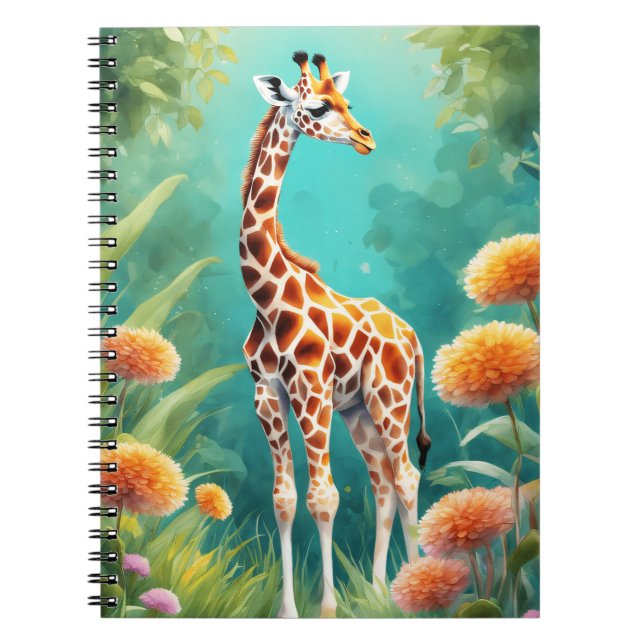 Caderno Espiral Girafa bonita (Frente)