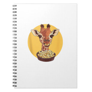 Caderno Espiral Girafa com humor animal de animação de pipoca