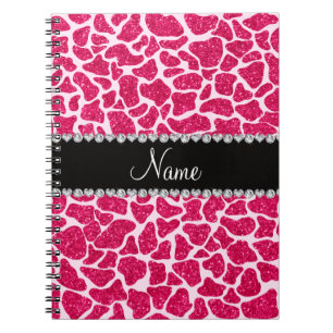 Caderno Espiral Girafa cor-de-rosa conhecido feito sob encomenda