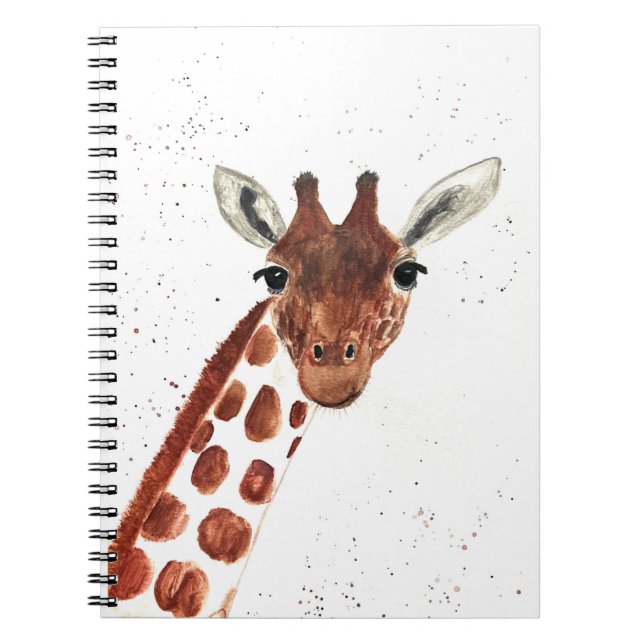 Caderno Espiral Girafa Cura-Cama Cachorro Safari Arte Selva (Frente)