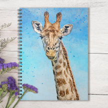 Girafa Curiosa com Céu Azul Confetti