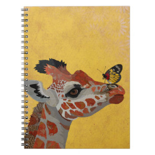 CADERNO ESPIRAL GIRAFA E BORBOLETA