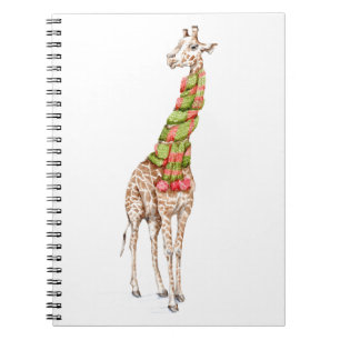 Caderno Espiral Girafa em um Scarf