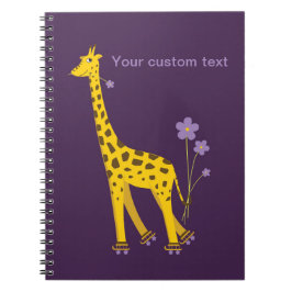 Caderno Espiral Girafa Engraçada E Engraçada Púrpura Personalizada