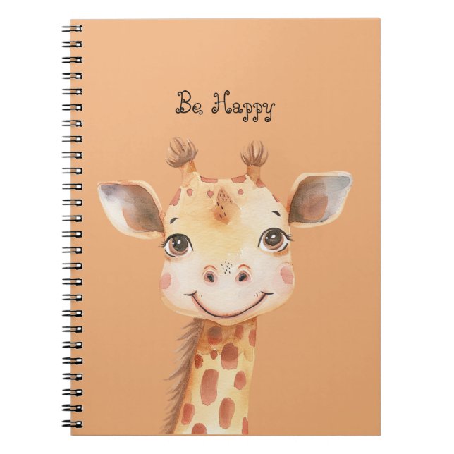 Caderno Espiral Girafa Feliz (Frente)