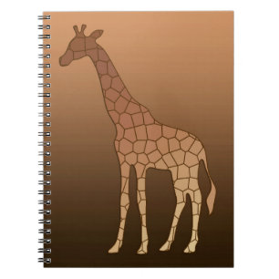 Caderno Espiral Girafa Geométrica Moderna, Cobre e Marrom