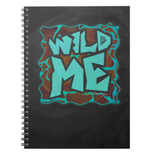 Caderno Espiral Girafa Marrom e Estampa Azul-esverdeada