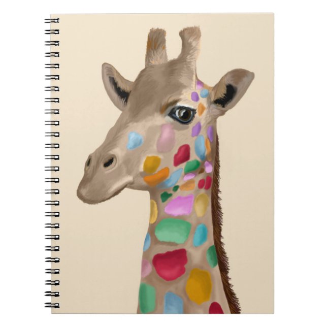 Caderno Espiral Girafa multicolorida (Frente)