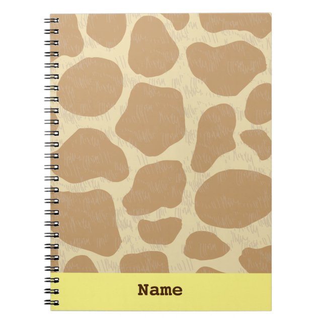 Caderno Espiral Girafa Personalizada Divertida (Frente)