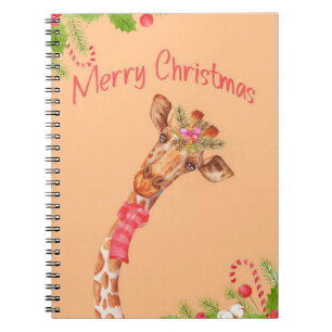 Caderno Espiral Girafa viveu girafas na África Feliz Natal