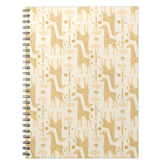 Caderno Espiral Girafas na savana em amarelo
