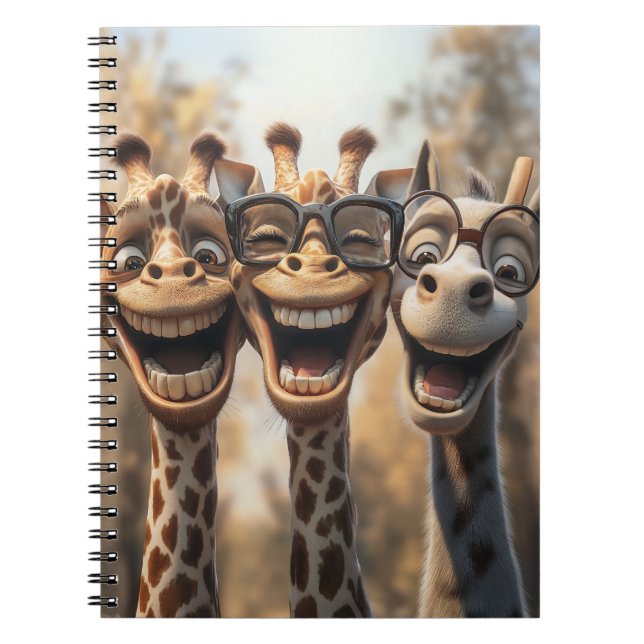 Caderno Espiral Girafas Tolas de Óculos (Frente)