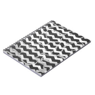 Caderno Espiral Giraffe Black e Cinza Chevron Patterno