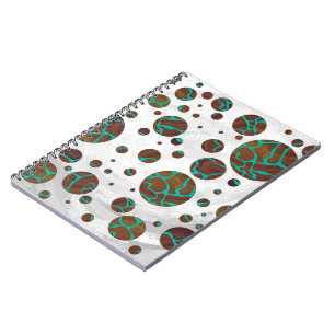 Caderno Espiral Giraffe Brown e Teal Impressão