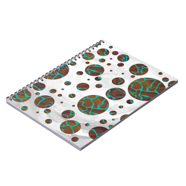 Caderno Espiral Giraffe Brown e Teal Impressão (Left Side)