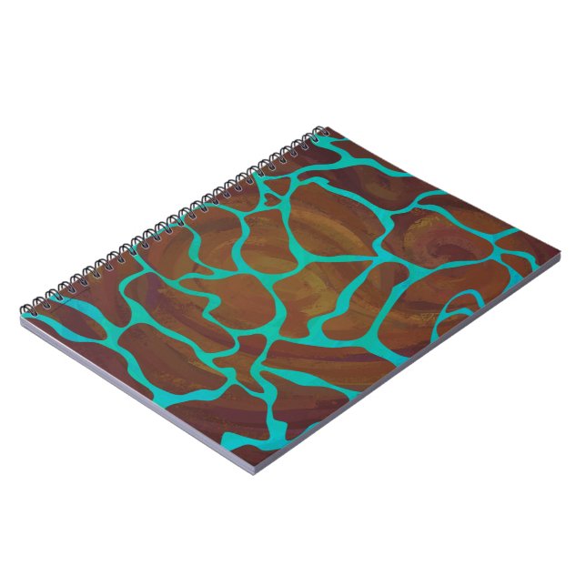 Caderno Espiral Giraffe Brown e Teal Impressão (Left Side)