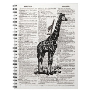 Caderno Espiral Giraffe Dictionary Art