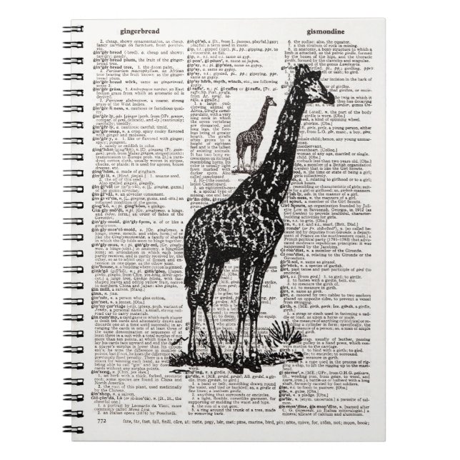 Caderno Espiral Giraffe Dictionary Art (Frente)