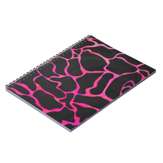 Caderno Espiral Giraffe Hot Pink e Impressão preto (Left Side)