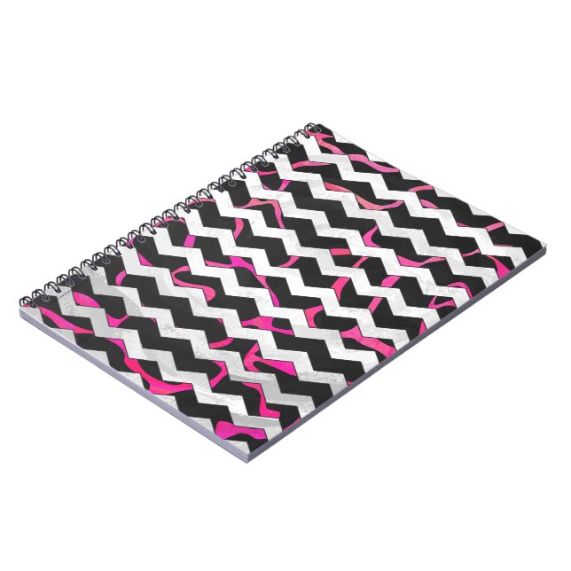 Caderno Espiral Giraffe Hot Pink e Impressão preto (Left Side)