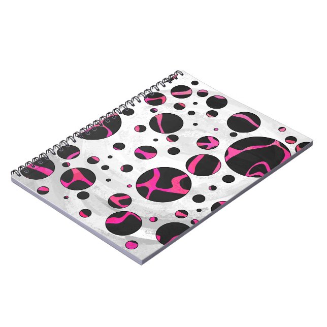 Caderno Espiral Giraffe Hot Pink e Impressão preto (Left Side)