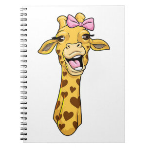 Caderno Espiral Giraffe Lover Giraffe Ribbon Hearts