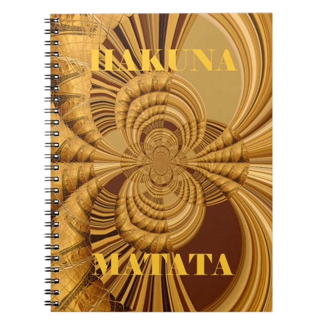 Caderno Espiral Giraffe Safari Hakuna Matata tecida arte de souven (Frente)