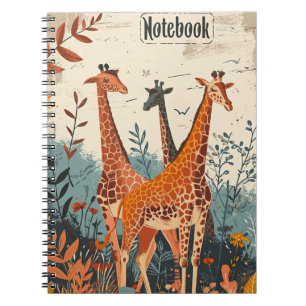 Caderno Espiral Giraffe Vintage