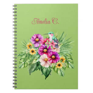 Caderno Espiral Girassóis alegres e tropicais