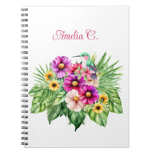 Caderno Espiral Girassóis alegres e tropicais