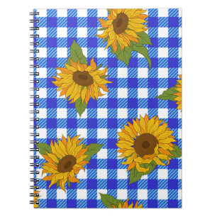 Caderno Espiral Girassóis brilhantes em um fundo controlado. Vint