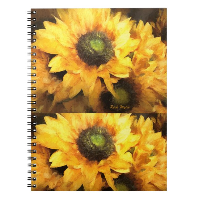 Caderno Espiral Girassóis em Cor Gloriosa (Frente)