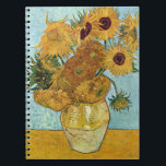 Caderno Espiral Girassóis por Vincent Van Gogh<br><div class="desc">Girassóis de Vincent Van Gogh. Por favor,  visite minha loja para obter design mais interessante e mais opções de cores. =>     zazzle.com/colorfulworld*</div>