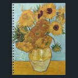 Caderno Espiral Girassóis por Vincent Van Gogh<br><div class="desc">Girassóis de Vincent Van Gogh. Por favor,  visite minha loja para obter design mais interessante e mais opções de cores. =>     zazzle.com/colorfulworld*</div>