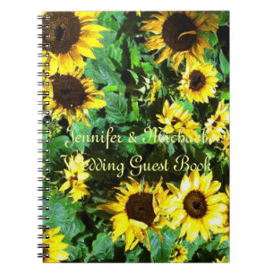 Caderno Espiral Girassóis que Wedding o livro de hóspedes