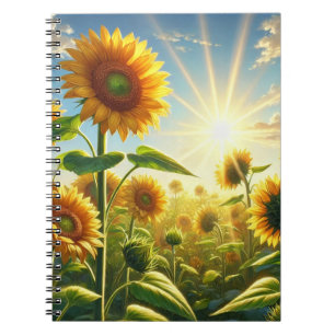 Caderno Espiral Girassol Abraço Dourado 