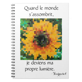 Caderno Espiral Girassol amarelo pixel art 