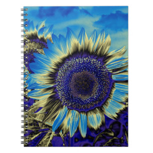 Caderno Espiral Girassol Azul