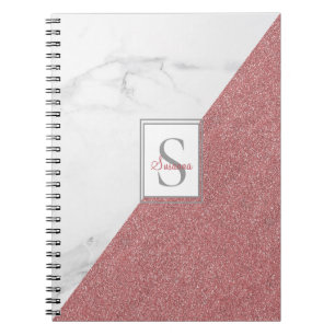 Caderno Espiral Girassol Blush Cor-de-rosa - Leitura Monograma Geo
