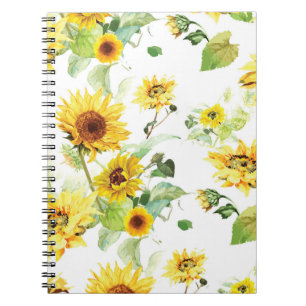 Caderno Espiral Girassol da aguarela