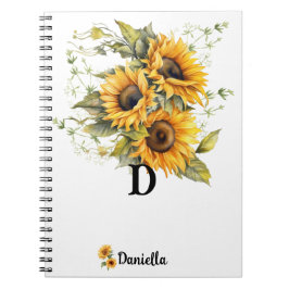 Caderno Espiral Girassol Moderno Personalizado