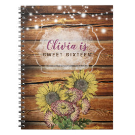 Caderno Espiral Girassol Russo Doce Seis Personalizado