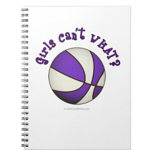 Caderno Espiral Girls Basquete - Branco/Roxo