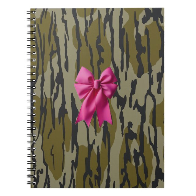 Caderno Espiral Girls Camo Pink Ribbon Arco Bottomland Camo (Frente)